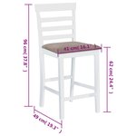vidaXL Chaises de bar lot de 2 blanc tissu