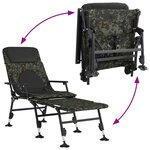 vidaXL Transat de pêche avec pieds à boue réglables pliable camouflage