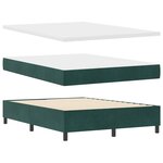 lit Box Spring vidaXL avec matelas et LED vert foncé 160x200 cm en velours