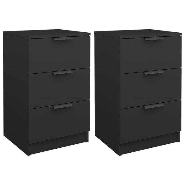 vidaXL Tables de chevet 2 Pièces noir 40x36x65 cm