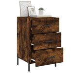 vidaXL Table de chevet chêne fumé 40x40x66 cm bois d'ingénierie