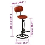 vidaXL Tabourets de bar lot de 2 noir/marron cuir de chèvre véritable