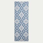 Tapis extérieur terrasse réversible - Tapis de jardin imperméable et résistant UV - Mia - Bleu - 75x200 cm - HOMESCAPES