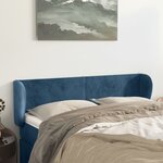 vidaXL Tête de lit avec oreilles Bleu foncé 147x23x78/88 cm Velours