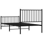 vidaXL Cadre de lit métal sans matelas avec pied de lit noir 90x200 cm