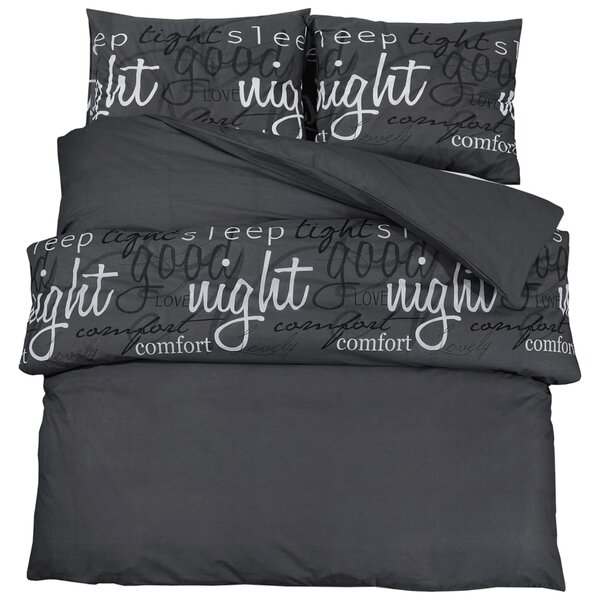 vidaXL Ensemble de housse de couette Noir 220x240 cm Coton