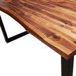 vidaXL Table à manger 160x80x75 cm bois d'acacia solide à bord vif
