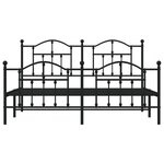 vidaXL Cadre de lit métal avec tête de lit/pied de lit noir 183x213 cm