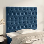 vidaXL Têtes de lit 2 Pièces Bleu foncé 100x7x78/88 cm Velours