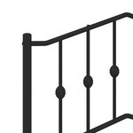 vidaXL Cadre de lit métal avec tête de lit noir 120x200 cm