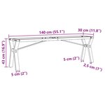 vidaXL Pieds de table basse cadre en Y 140x30x43 cm acier