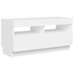 vidaXL Meuble TV avec lumières LED blanc 80x35x40 cm