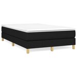 vidaXL Sommier à lattes de lit avec matelas noir 120x190 cm tissu