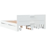 vidaXL Cadre de lit avec tête de lit blanc 160x200cm bois d'ingénierie