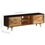 vidaXL Meuble TV Bois de manguier massif 140 x 30 x 45 cm