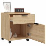vidaXL Classeur mobile avec roues Chêne sonoma 45x38x54 cm