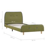 vidaXL Cadre de lit sans matelas vert tissu 90x200 cm