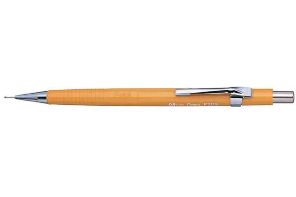 Portemines P 209 Pte métal Mine 0,9 mm Corps Jaune PENTEL