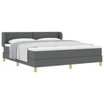 Lit à ressorts vidaXL avec matelas - Gris foncé  180x200 cm  Tissu