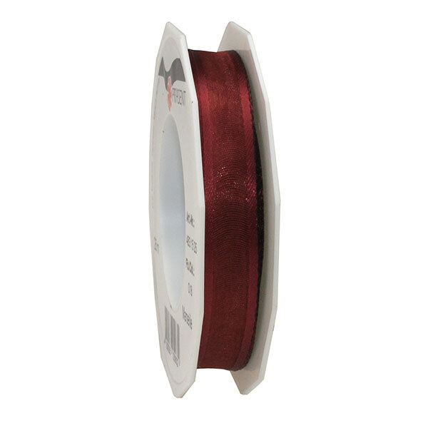 Organza marseille 25-m-rouleau 15 mm  bordeaux