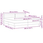 vidaXL Lit à Ressorts avec Matelas Gris Foncé 200x200 cm Tissu