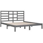 vidaXL Cadre de lit Gris Bois massif 200x200 cm