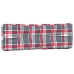 vidaXL Coussins de palette lot de 3 motif à carreaux rouge tissu