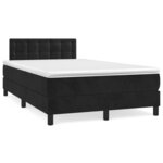 vidaXL Sommier à lattes de lit et matelas LED noir 120x190 cm velours