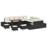Ensemble de 14 pièces de Canapés de Jardin vidaXL noir rotin