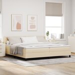 Lit à ressort vidaXL avec matelas Crème 200x200 cm Tissu
