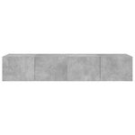 vidaXL Meubles TV muraux et lumières LED 2Pièces gris béton 80x35x31 cm