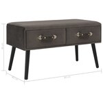 vidaXL Banc avec tiroirs 80 cm Gris Velours