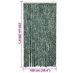 vidaXL Rideau anti-mouches vert et blanc 100x230 cm chenille