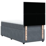 vidaXL Sommier à lattes de lit et matelas Gris foncé 90x200 cm Velours