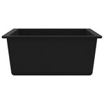 vidaXL Évier de cuisine avec trou de trop-plein Noir Granit