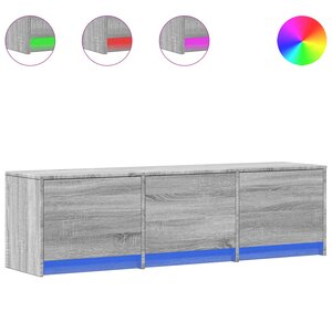 vidaXL Meuble TV avec LED sonoma gris 140x34x40 cm bois d'ingénierie
