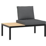 vidaXL Salon de jardin 3 Pièces avec coussins noir aluminium