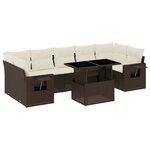 vidaXL Salon de jardin 8 Pièces avec coussins marron résine tressée