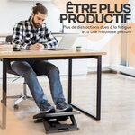 ACROPAQ Repose Pied Bureau ergonomique Antidérapant  Surface avec Picots - 3 hauteurs réglables- Réglage de l'angle de l'inclinaison