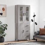 vidaXL Buffet haut Sonoma gris 69 5x34x180 cm Bois d'ingénierie