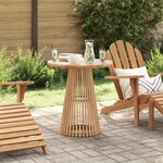 vidaXL Table de jardin Ø70x75 cm Bois massif Teck