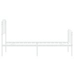 vidaXL Cadre de lit métal sans matelas avec pied de lit blanc 75x190cm