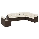 vidaXL Salon de jardin 10 Pièces avec coussins marron résine tressée
