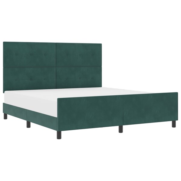 vidaXL Cadre de Lit Vert Foncé 180x200 cm Velours