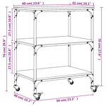 vidaXL Chariot de cuisine chêne fumé 60x41x76 cm bois d'ingénierie