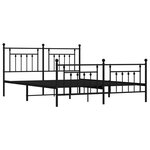 vidaXL Cadre de lit métal sans matelas avec pied de lit noir 180x200cm