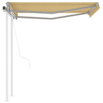 vidaXL Auvent rétractable automatique et poteaux 3 5x2 5 m Jaune blanc