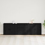 vidaXL Buffets 3 Pièces Chêne Noir Bois d'ingénierie