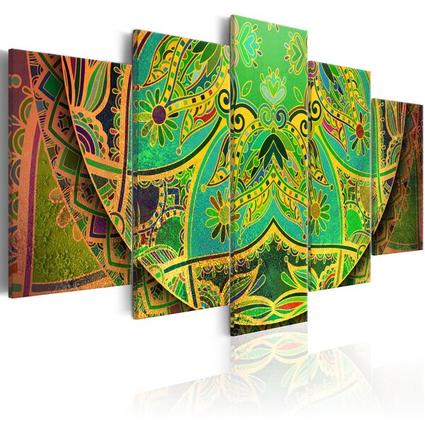 Tableau - mandala: green energy l x h en cm 100x50