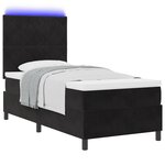 vidaXL Lit Box Spring avec Matelas & LED Noir 90x190 cm Velours